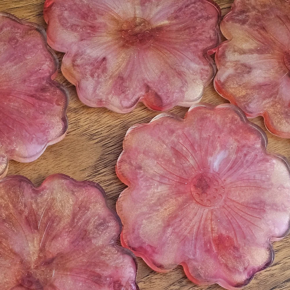🌺 Flower serving bowl & Coasters set 🌺 - Picture 6 of 8
